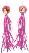 Stuurslingers - Meisjes - Disney - Prinsessen - franjes - fiets versiering - fiets accessoire - roze