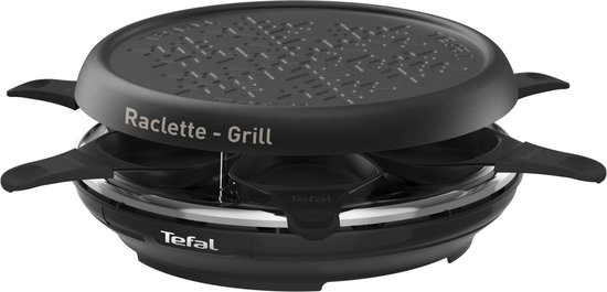 Tefal RE12A810 Neo Deco Raclette 2en1, Raclette Device + Grill 6 People, Non -Stick, zonder PBA, gemaakt in Frankrijk