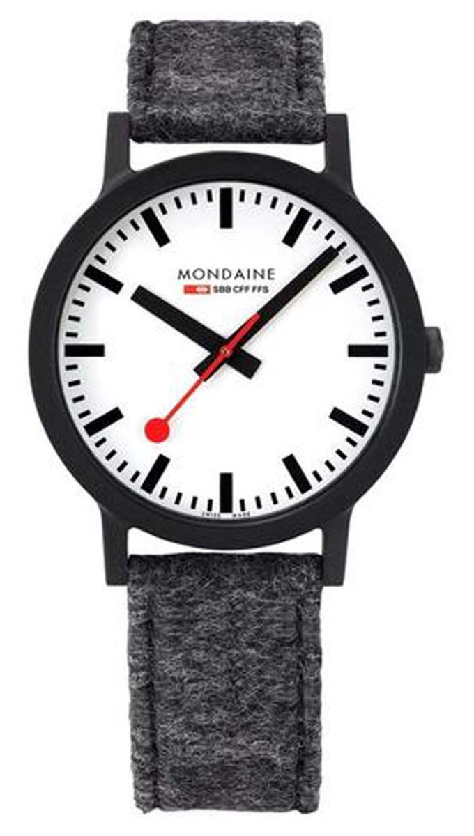 Mondaine MS1.41110.LH Essence - Polshorloge - Textiel - Grijs - Ø 41mm