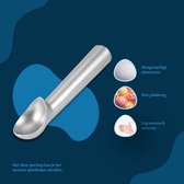 Ijsschep | Ijsboltang | Ijslepel | Ijsbolletjes maken | Ijsblokjesschep | Aluminium | Zilver | Ergonomisch | Professioneel | Ice Cream | Scoop