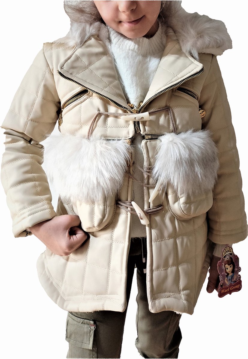 manteau d'hiver fille chaud doublé manteau fille en imitation laine de  mouton - col... | bol.com