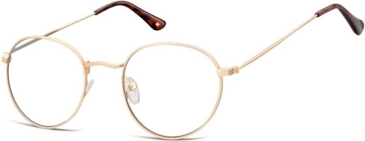 Montana Eyewear HMR54 Leesbril rond metaal +3.00 Goudkleurig