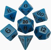 Dobbelstenen | Glow in the dark Blue dobbelstenen voor o.a. Dungeons & Dragons | set van 7 stuks