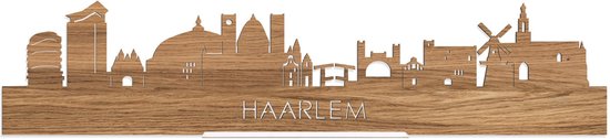 Standing Skyline Haarlem Eikenhout - 60 cm - Woondecoratie design - Decoratie om neer te zetten en om op te hangen - Meer steden beschikbaar - Cadeau voor hem - Cadeau voor haar - Jubileum - Verjaardag - Housewarming - Interieur - WoodWideCities