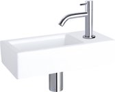 Bally Ravo Fonteinset Keramiek Gebogen Koudwaterkraan Met Afvoerplug En Sifon Chroom