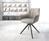 Draaistoel Keila-Flex met armleuning kruisframe hoekig zwart stripes lichtgrijs