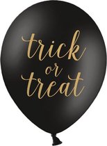 Halloween Ballonnen Trick or Treat Zwart 30cm 6 stuks