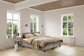 Beddenleeuw Boxspring Bed Isabella - 160x220 - Incl. Pocketvering matras + Hoofdbord - Lederlook Taupe (Skai)