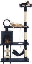 Kattenkrabpaal (incl kattenspeelstok) 140cm donkerblauw - Krabpaal katten - Katten Krabpaal