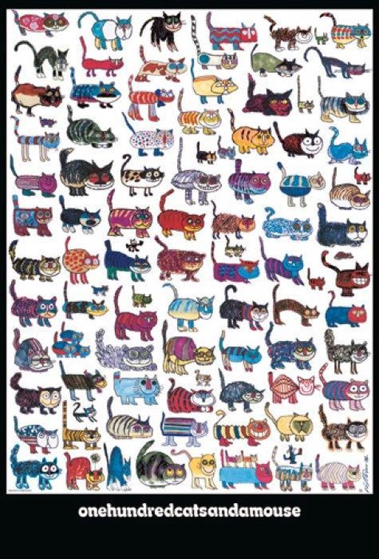 Katten en een muis poster - 100 Cats and Mouse - Kunst - 61 x 91.5 cm