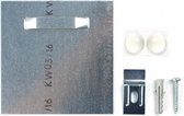 Ophangsysteem voor Dibond wanddecoratie - Aluminium ophangplaat van 10x10 cm