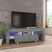 Tv-meubel met LED-verlichting 130x35x45 cm hoogglans grijs