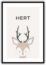 Poster kinderkamer - Dieren | Hert | 30x40cm | Wanddecoratie kinderkamer