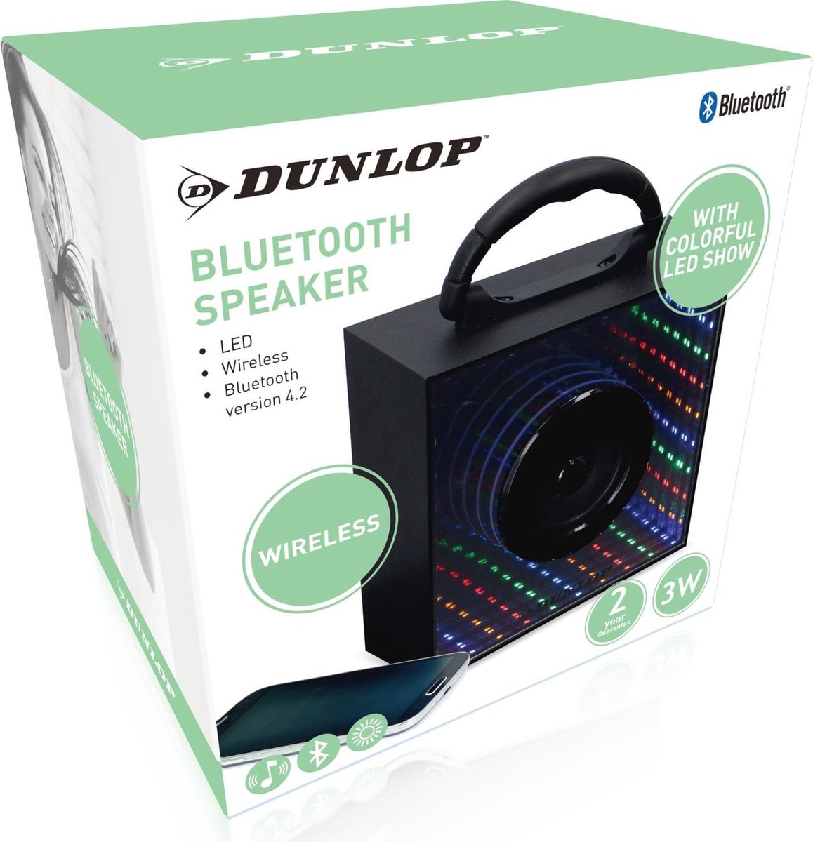 Dunlop Bluetooth Speaker - 3W - LED Lights | bol.com