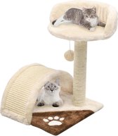 Kattenkrabpaal (incl kattenspeelstok) 40cm beige - Krabpaal katten - Katten Krabpaal