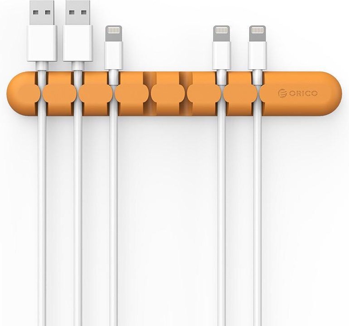 Cable Organizer Voor 7 Kabels Oranje - Kabel Wegwerking - Kabelklemmen - Cable Management - Bureau