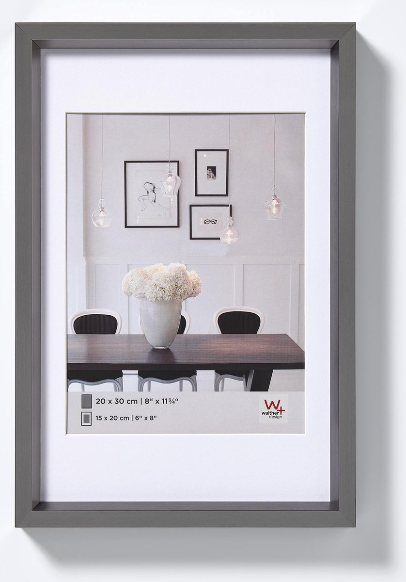 Walther Steel Style - Kunststof lijst - Fotoformaat 10x15 cm - Staal