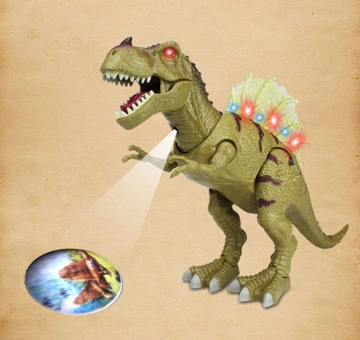 Lopend dinosaurusspeelgoed - dinosaurusspeelgoed met licht en