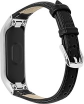 Crocodile Lederen armband voor Samsung Galaxy Fit e - Zwart