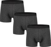 Boxershorts voor heren - bamboe - 3-pack - donker grijs - small - geen logo in band - Bambocks