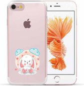 Apple Iphone 7 Plus / 8 Plus transparant siliconen konijnen hoesje - Klein konijntje