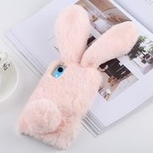 Let op type!! Cute Rabbit Ears Style Plush Case for iPhone XR (Pink)