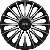 Sparco Wieldoppen 15 inch Torino Zwart/Zilver - ABS