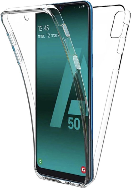Samsung Galaxy A50 Case - Transparant Siliconen - Voor- en Achterkant -  360... | bol.com