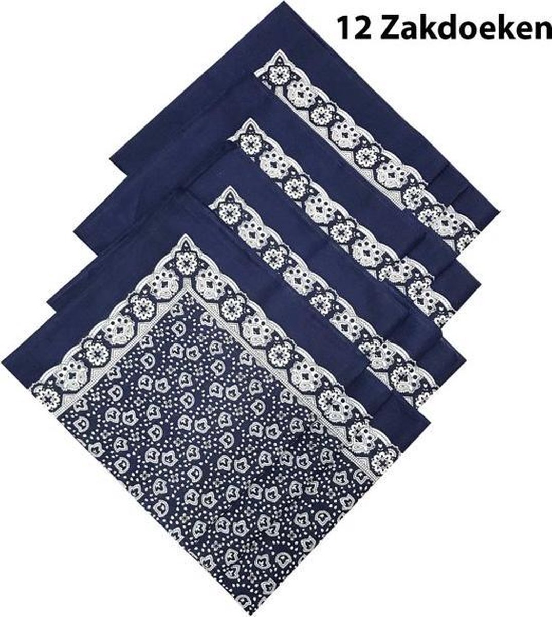 Goedkoopste Zakdoeken - Heren - 12 zakdoeken - heren zakdoeken - Boerenzakdoek - 55 x 55 cm - Blauw - zakdoek