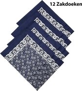 Sorprese - Zakdoeken - Heren - 12 zakdoeken - heren zakdoeken - Boerenzakdoek - 55 x 55 cm - Blauw - zakdoek