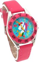 Kinderhorloge - Unicorn/ eenhoorn - roze - Ø 30 mm - I-deLuxe verpakking