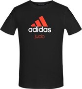 Adidas judo T-shirt | zwart-oranje (Maat: 128)