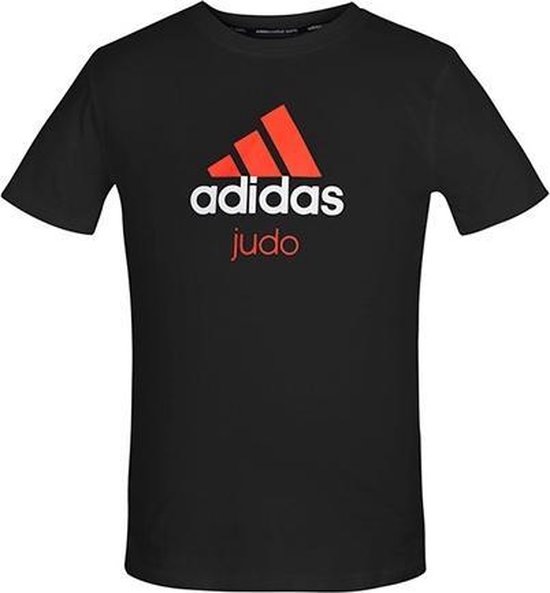Adidas judo T-shirt | Zwart / Oranje (Maat: 128)