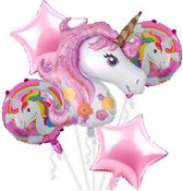 5 stuks helium ballonnen unicorn - eenhoorn