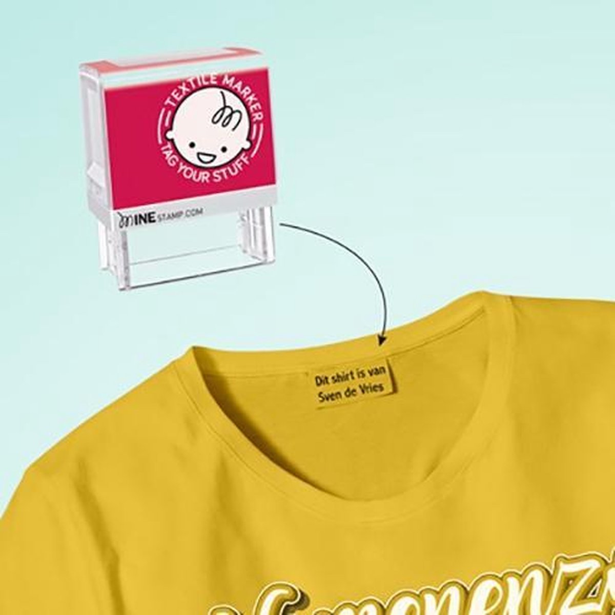 Tampon Colop Mine Textile  Tampon Auto-Encreur Pour Les Vêtements &  Accessoires. Texte Personnalisé