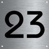 RVS huisnummer 12x12cm nummer 23