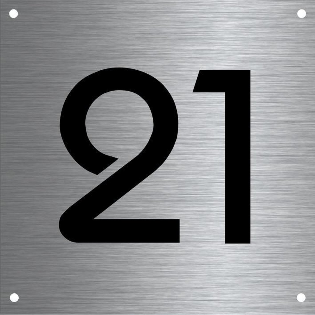 RVS huisnummer 12x12cm nummer 21