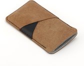 Jaccet - Google Pixel 4 XL case - Handgemaakt Full-grain lederen insteekhoes - bruin leer - bruin wolvilt voering