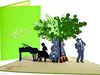 Groene boom met muzikanten