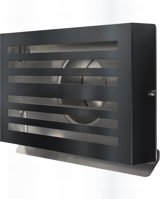 Grille de soufflage et d'évacuation en saillie Ø 200 mm noire (RAL7021) avec filet à mailles grossières