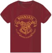 Harry Potter Hogwarts School Embleem T-Shirt Bordeauxrood- Maat XL