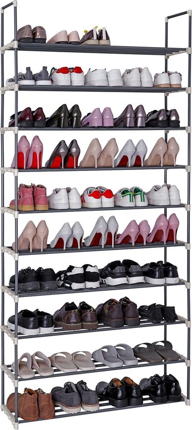 Songmics Shoe Rack - Meuble à chaussures avec 10 niveaux pour 50 paires de  chaussures | bol