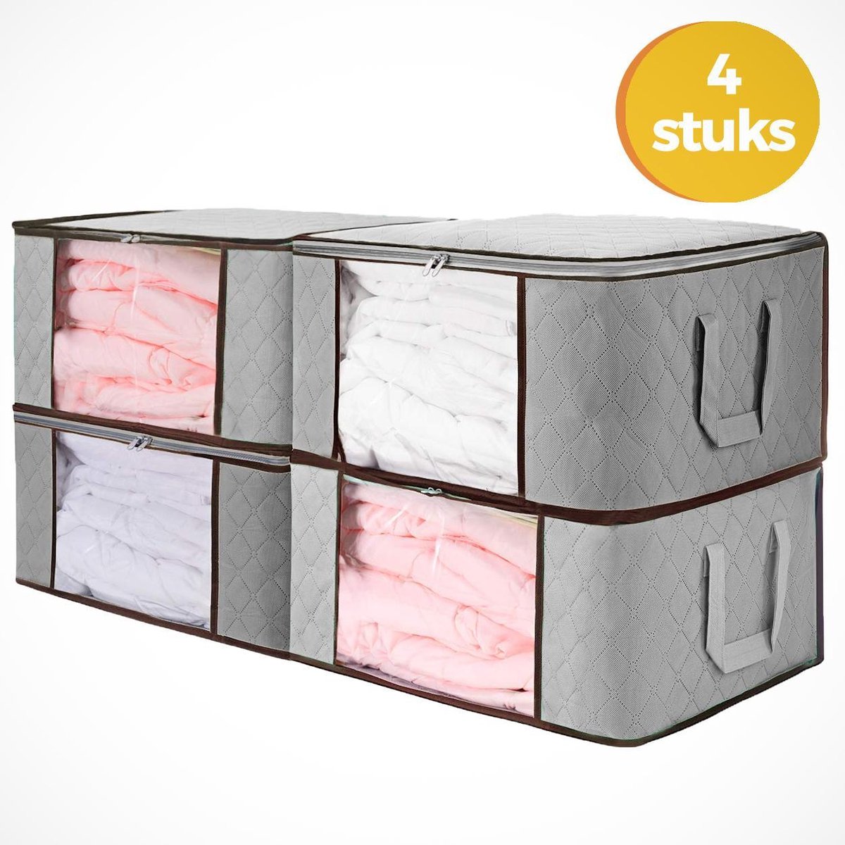 LifeGoods Opbergtas en Organiser - 4 x 50L - 54 x 25 x 39 cm - Zwart