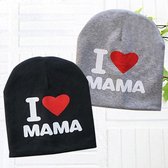 I love mama babymuts - Zwart - Muts voor baby's - Met tekst - One size