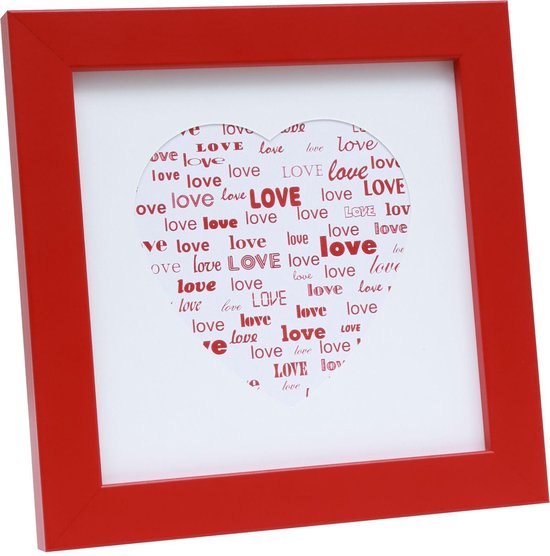 Deknudt Frames fotolijst S45SK4 LOVE - rood met hartjesvorm - 10x10 cm