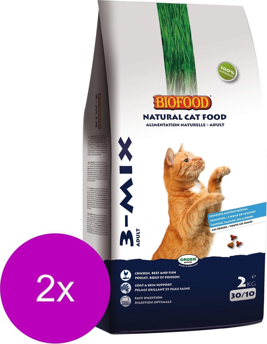 Bf Kattenbrokjes 3-Mix Mix - Kattenvoer - 2 x 2 kg