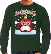 Foute Kerst trui / sweater - Angry balls - groen voor heren - kerstkleding / kerst outfit 2XL (56)