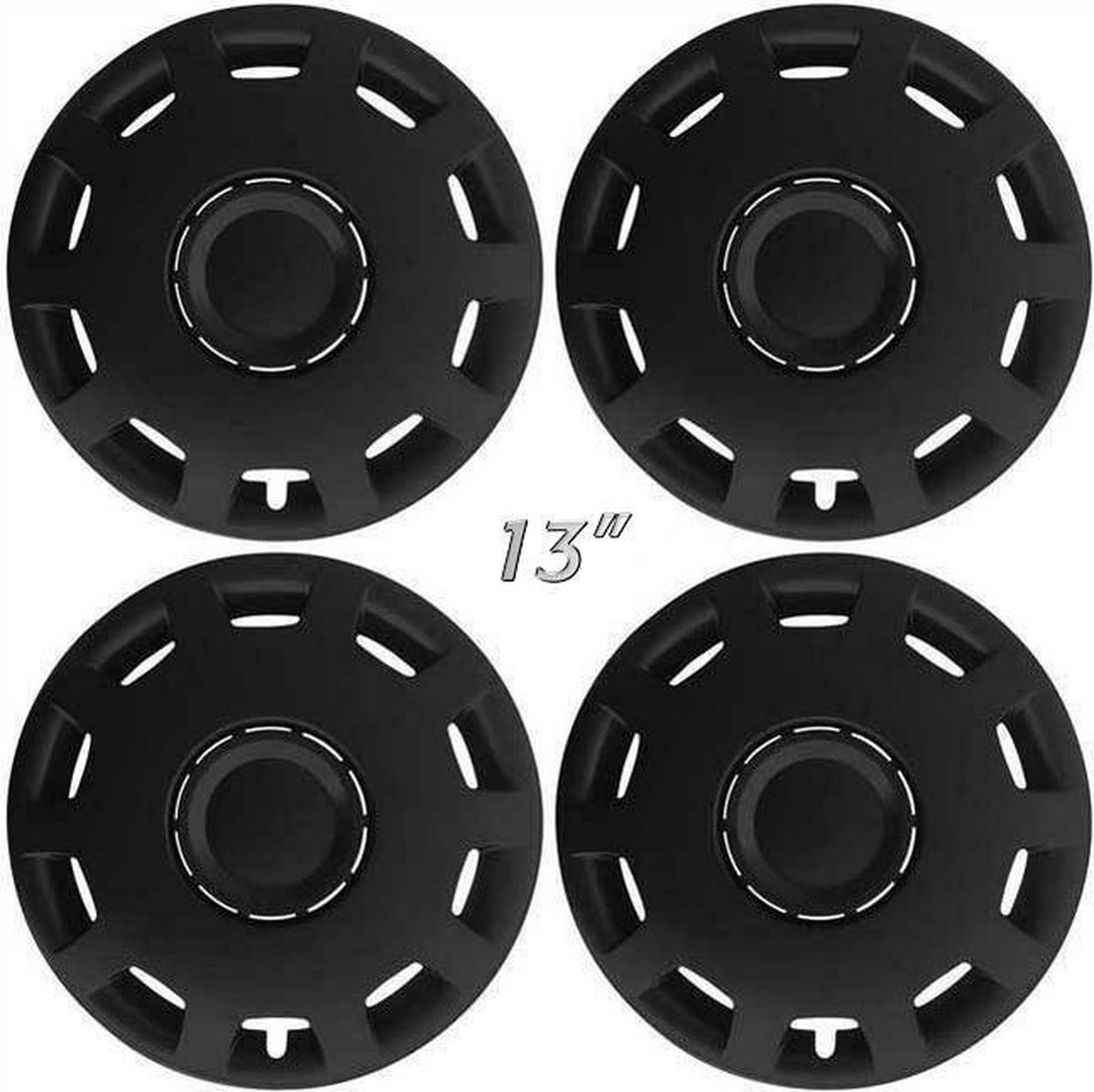 GoodGo Wieldoppen GRANIT-B 13 inch mat zwart. Set a 4 stuks in doos (a.u.b. tekst lezen!)
