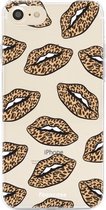 iPhone 8 hoesje TPU Soft Case - Back Cover - Rebell Leopard Lips (leopard lippen)