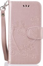 Bookcase en cuir pour Samsung Galaxy S9 | Rose | Papillons | Fleurs | Étui portefeuille | TPU | Portefeuille